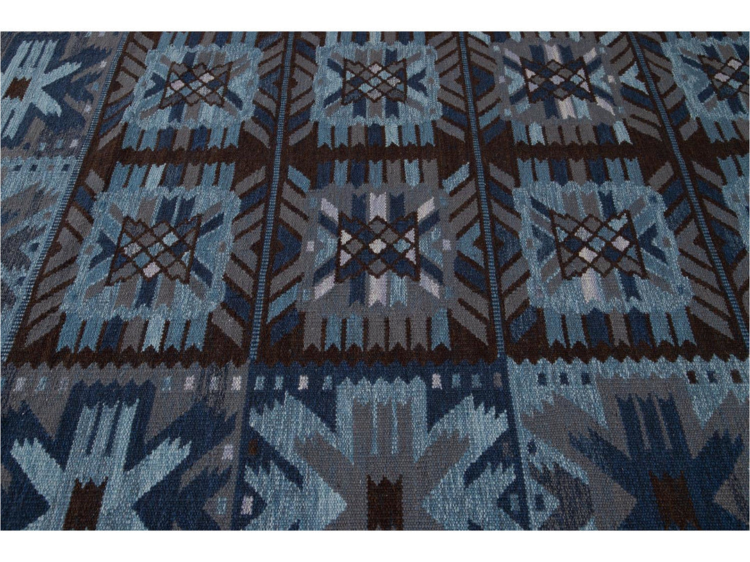 Modern Swedish Wool Rug 9 X 12