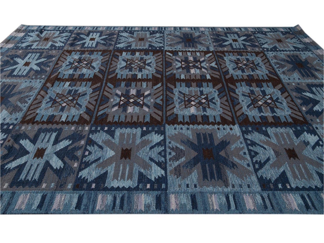 Modern Swedish Wool Rug 9 X 12