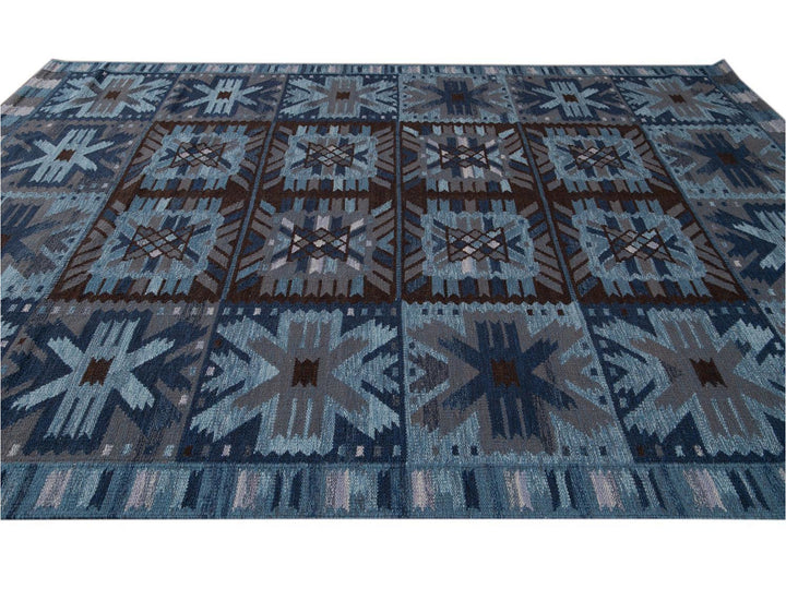 Modern Swedish Wool Rug 9 X 12