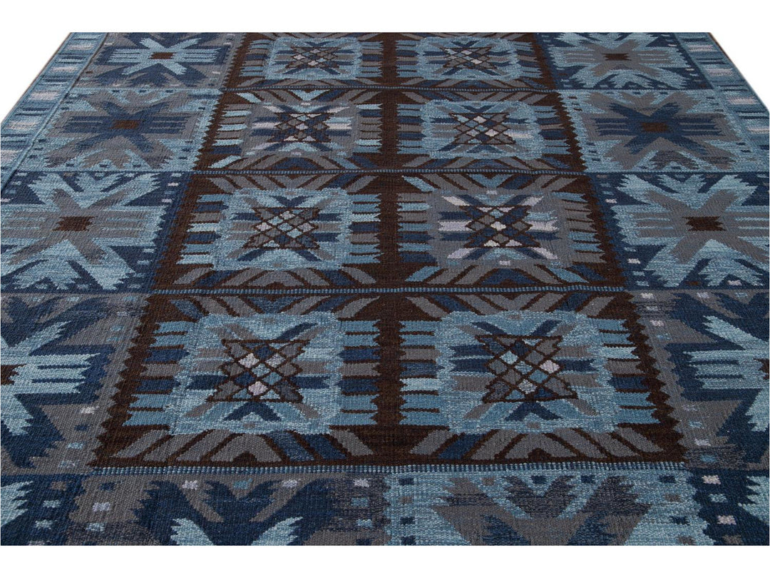 Modern Swedish Wool Rug 9 X 12