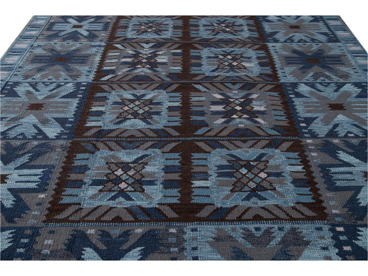Modern Swedish Wool Rug 9 X 12