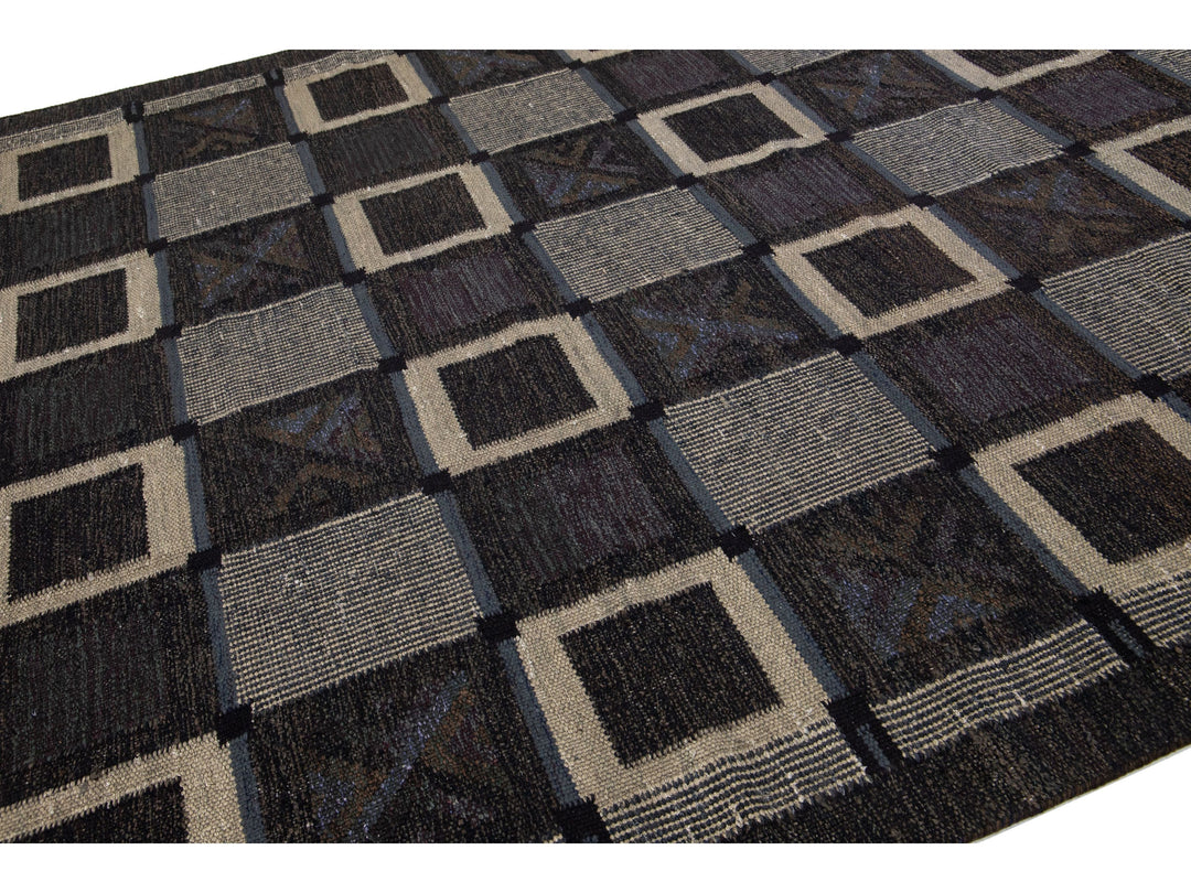 Modern Swedish Wool Rug 9 X 12