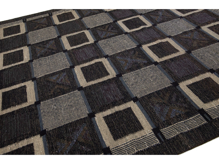Modern Swedish Wool Rug 9 X 12