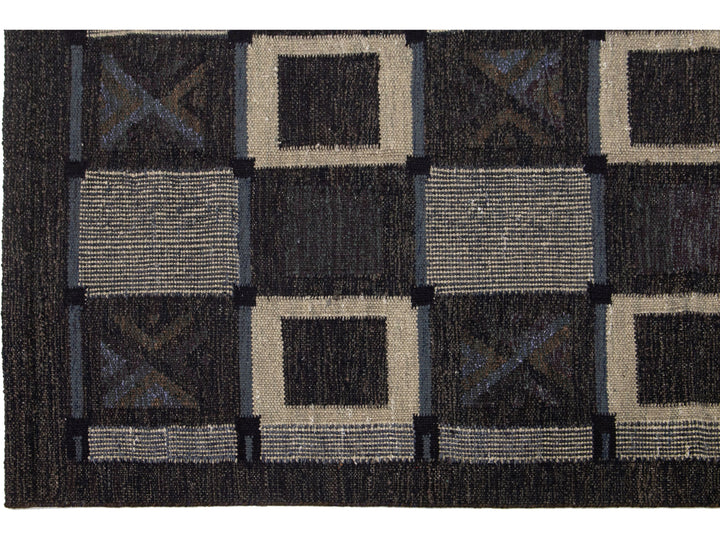 Modern Swedish Wool Rug 9 X 12