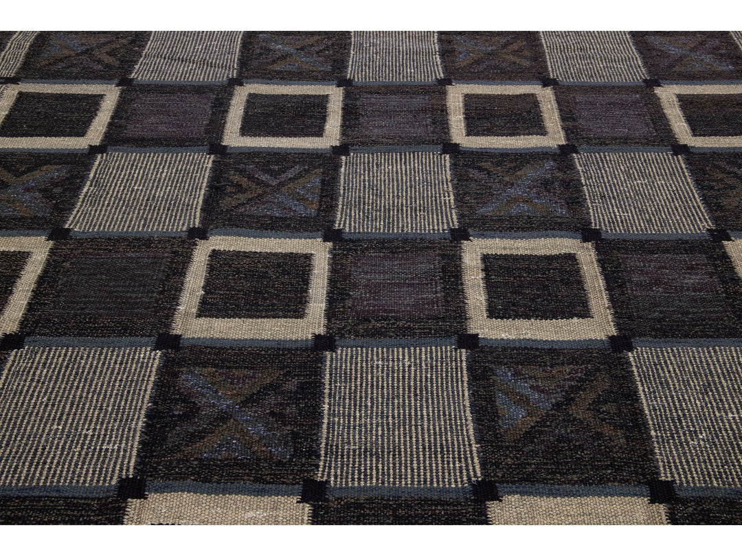 Modern Swedish Wool Rug 9 X 12