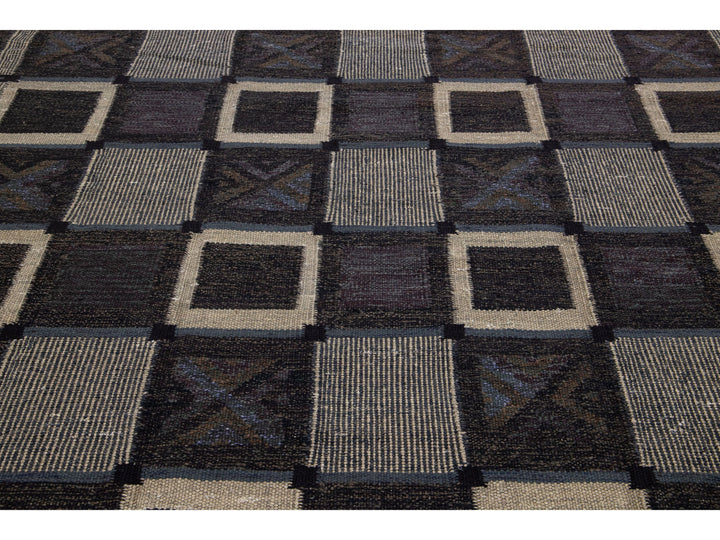 Modern Swedish Wool Rug 9 X 12