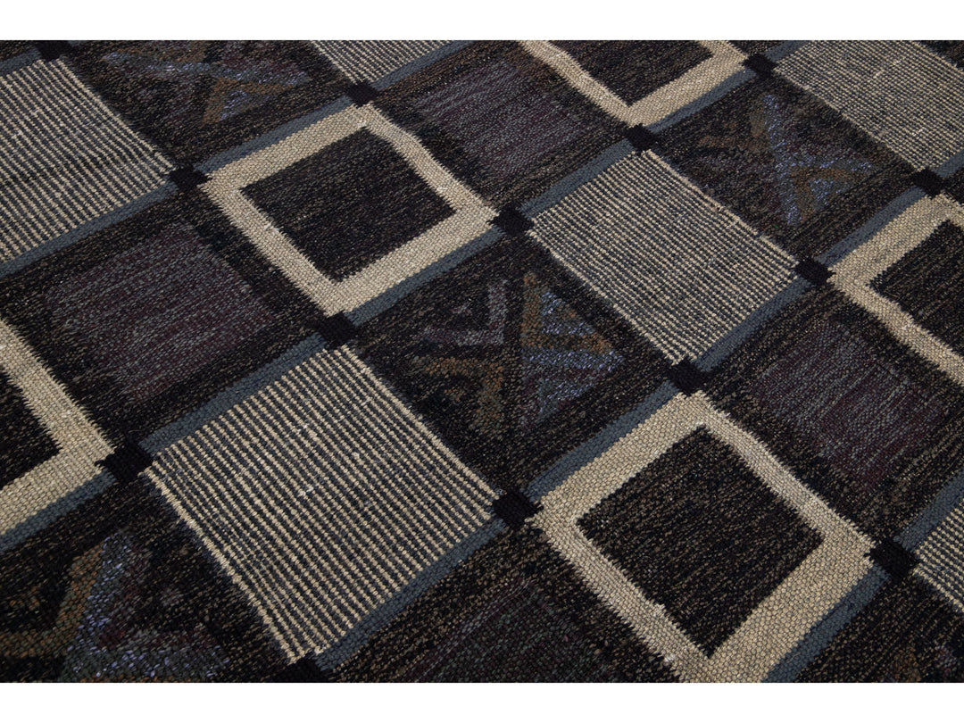 Modern Swedish Wool Rug 9 X 12