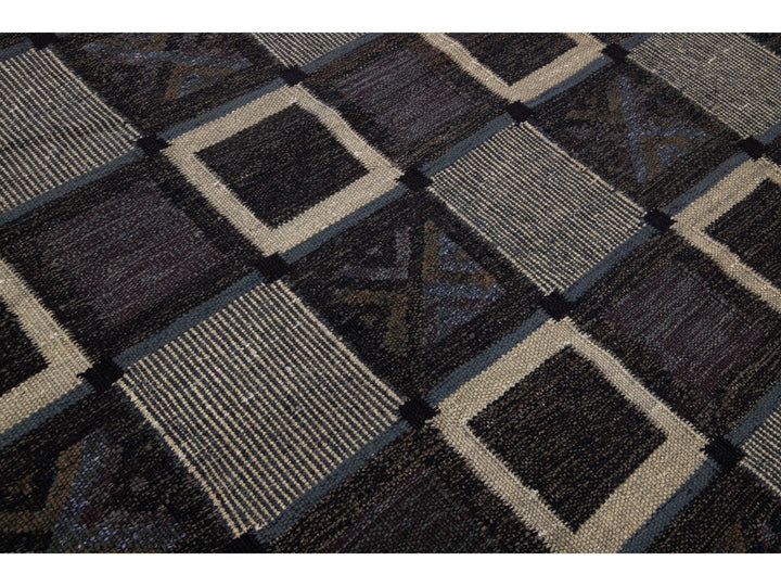 Modern Swedish Wool Rug 9 X 12