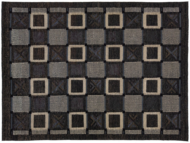 Modern Swedish Wool Rug 9 X 12