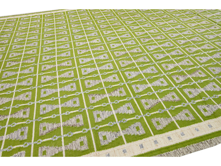 Modern Swedish Wool Rug 12 X 15
