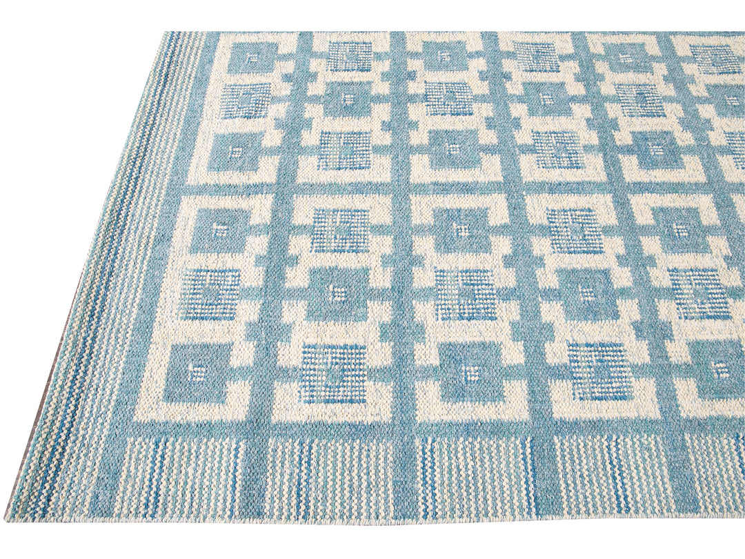 Modern Swedish Wool Rug 10 X 14