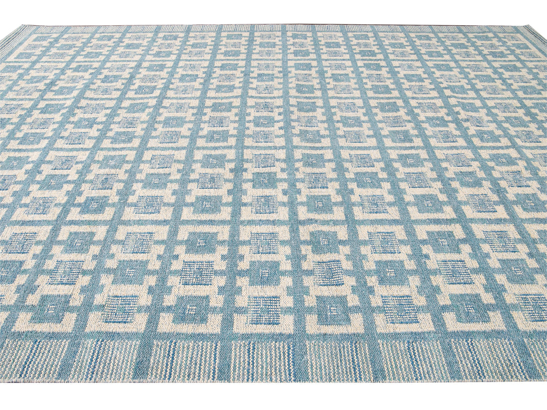 Modern Swedish Wool Rug 10 X 14