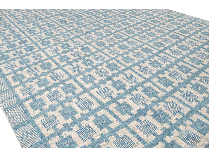 Modern Swedish Wool Rug 10 X 14