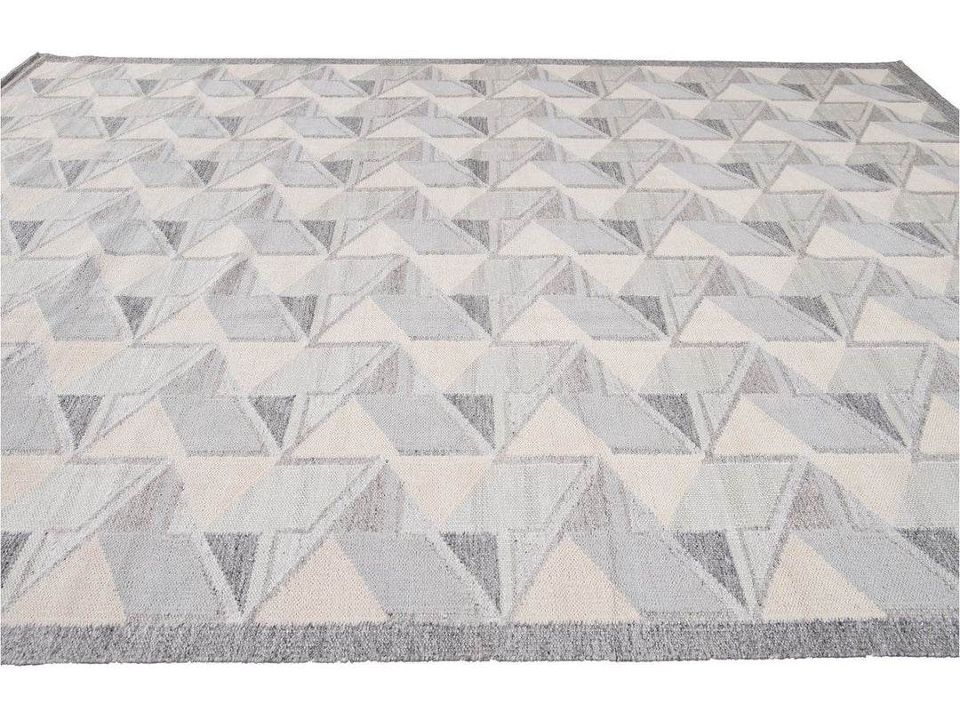 Modern Swedish Wool Rug 10 X 14