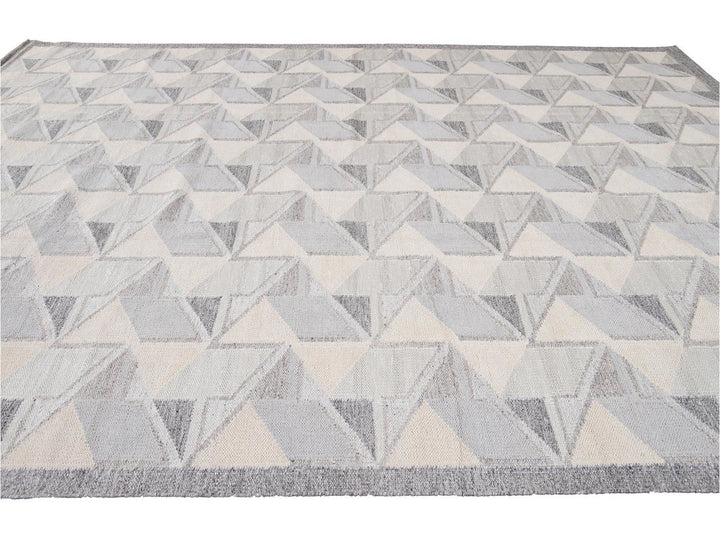 Modern Swedish Wool Rug 10 X 14