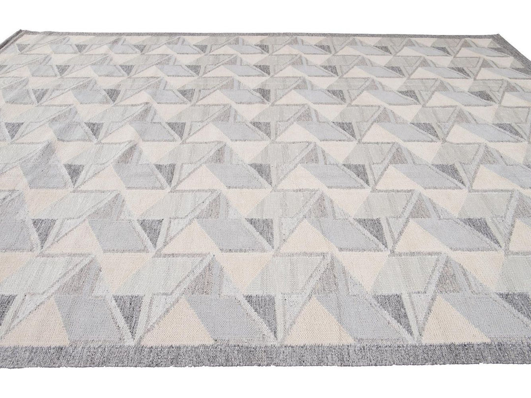 Modern Swedish Wool Rug 10 X 14