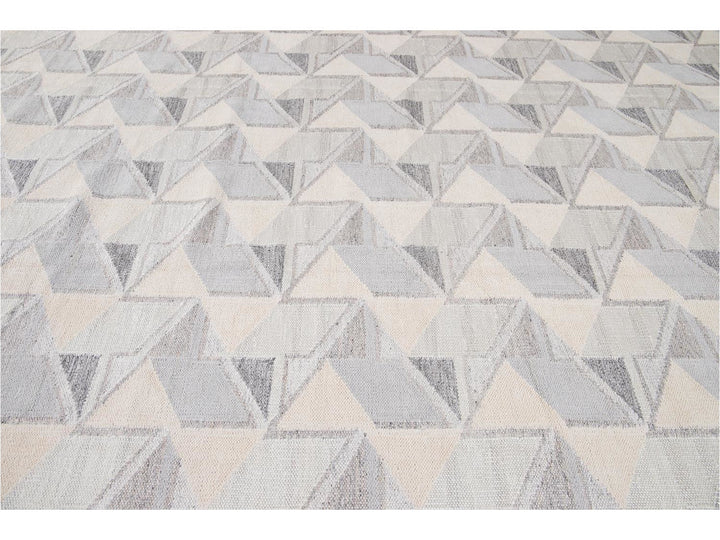 Modern Swedish Wool Rug 10 X 14