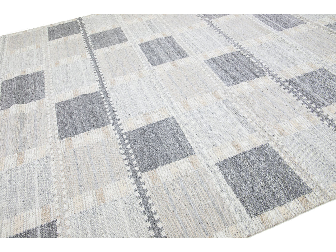 Modern Swedish Wool Rug 10 X 14