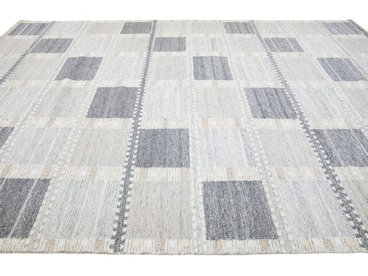 Modern Swedish Wool Rug 10 X 14