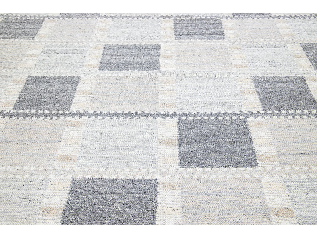 Modern Swedish Wool Rug 10 X 14