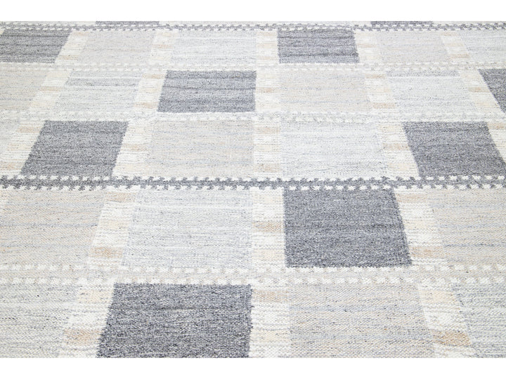 Modern Swedish Wool Rug 10 X 14