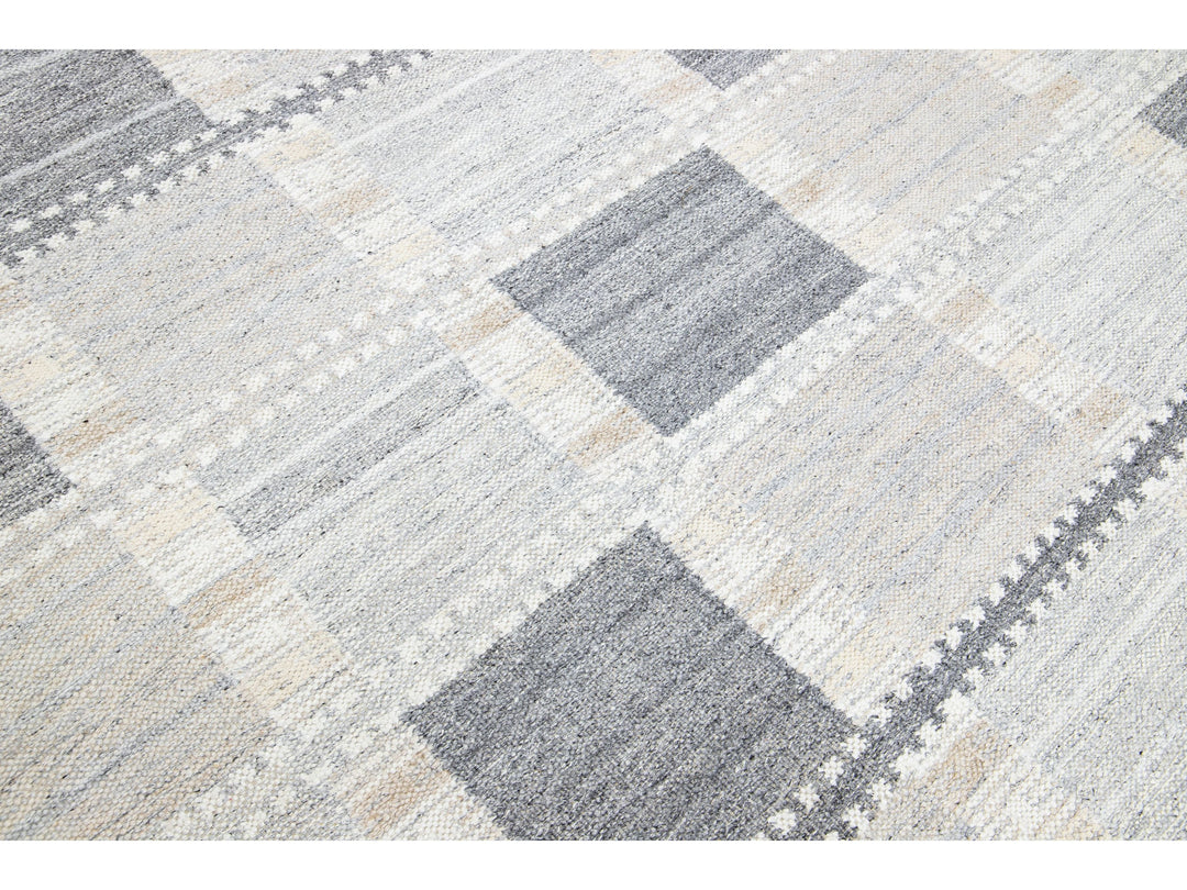 Modern Swedish Wool Rug 10 X 14