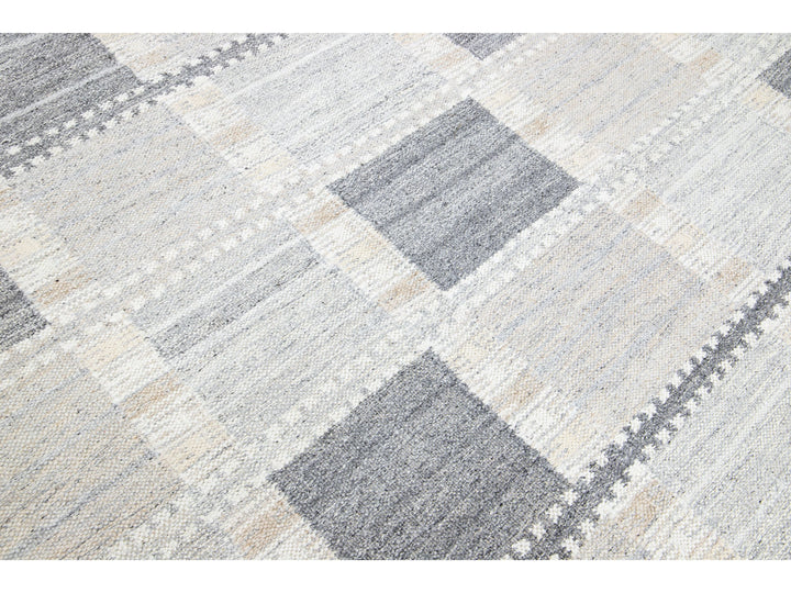 Modern Swedish Wool Rug 10 X 14