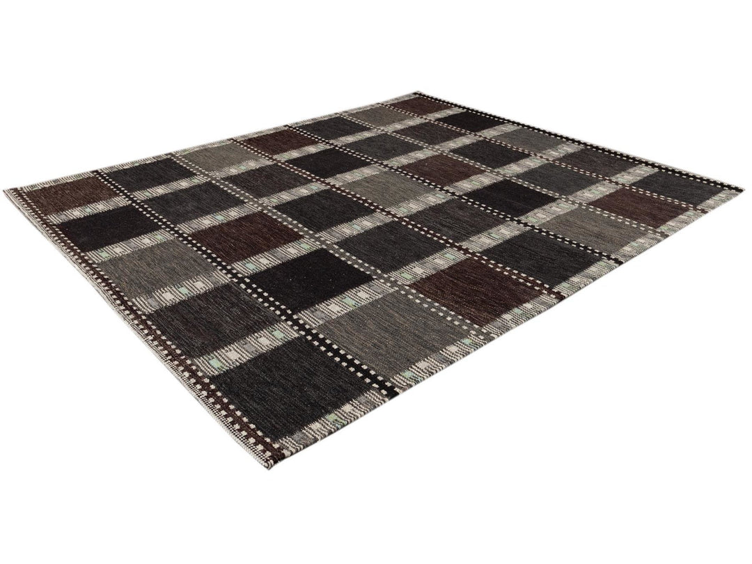 Modern Scandinavian-Style Flatweave Rug, 8x10
