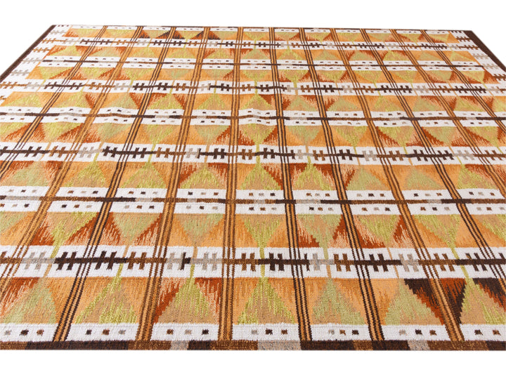 Modern Swedish Wool Rug 9 X 12