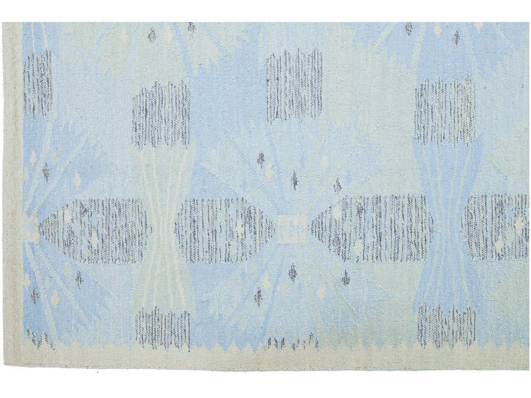 Modern Scandinavian Wool and SIlk Rug 9 X 12