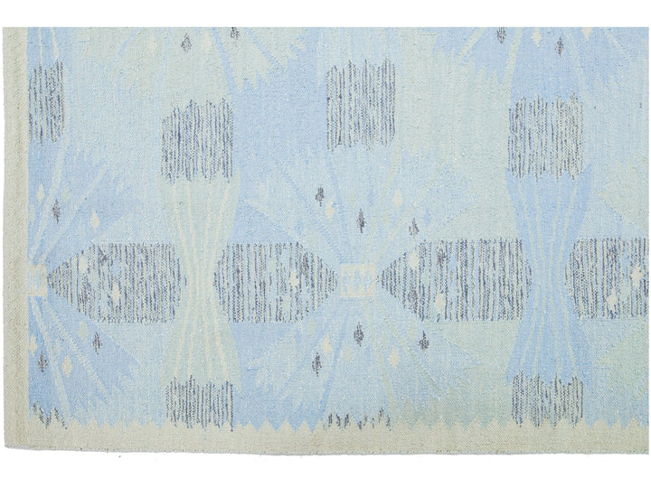 Modern Scandinavian Wool and SIlk Rug 9 X 12