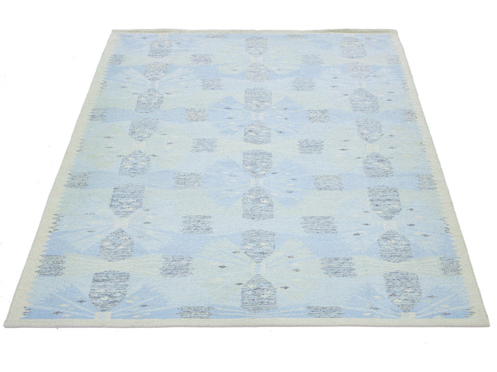 Modern Scandinavian Wool and SIlk Rug 9 X 12