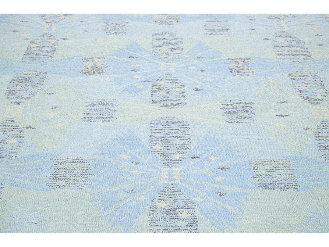 Modern Scandinavian Wool and SIlk Rug 9 X 12