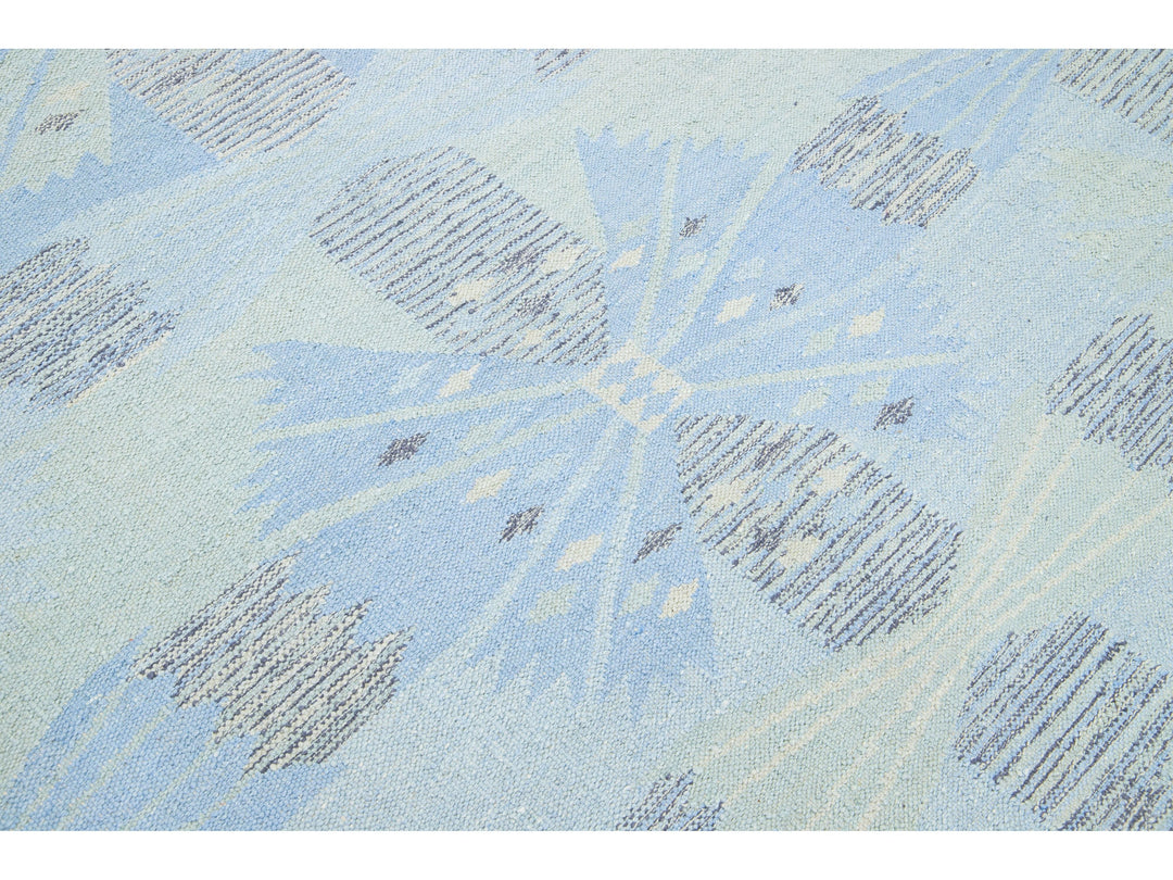 Modern Scandinavian Wool and SIlk Rug 9 X 12