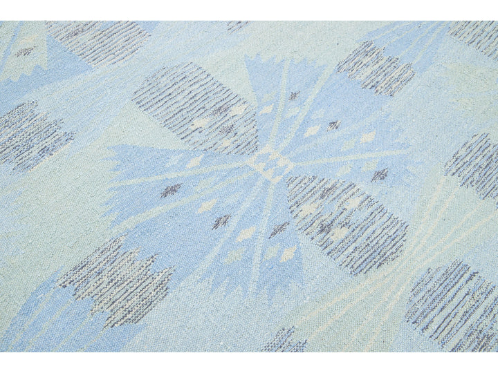Modern Scandinavian Wool and SIlk Rug 9 X 12