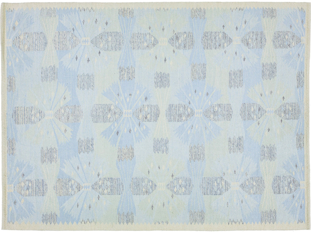 Modern Scandinavian Wool and SIlk Rug 9 X 12