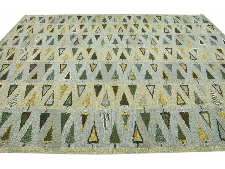Modern Swedish Style Wool Rug 9 X 12