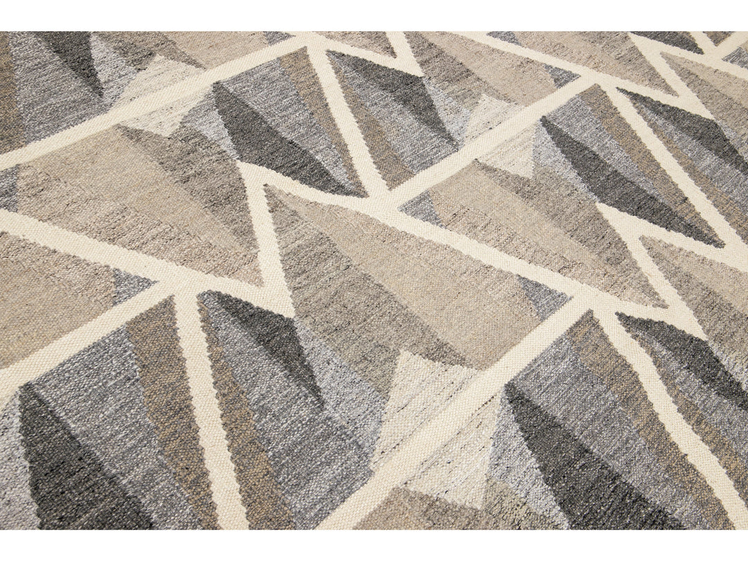 Modern Swedish Wool Rug 9 X 12