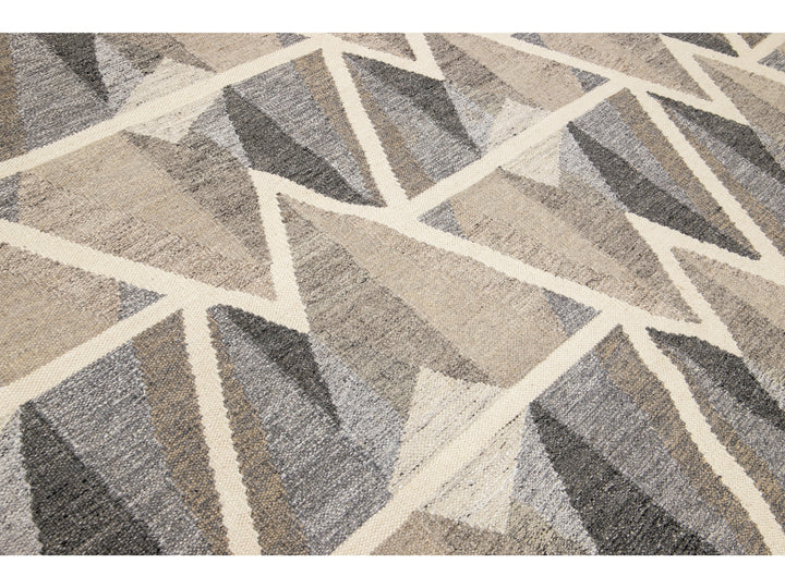 Modern Swedish Wool Rug 9 X 12