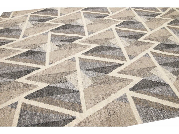 Modern Swedish Wool Rug 9 X 12