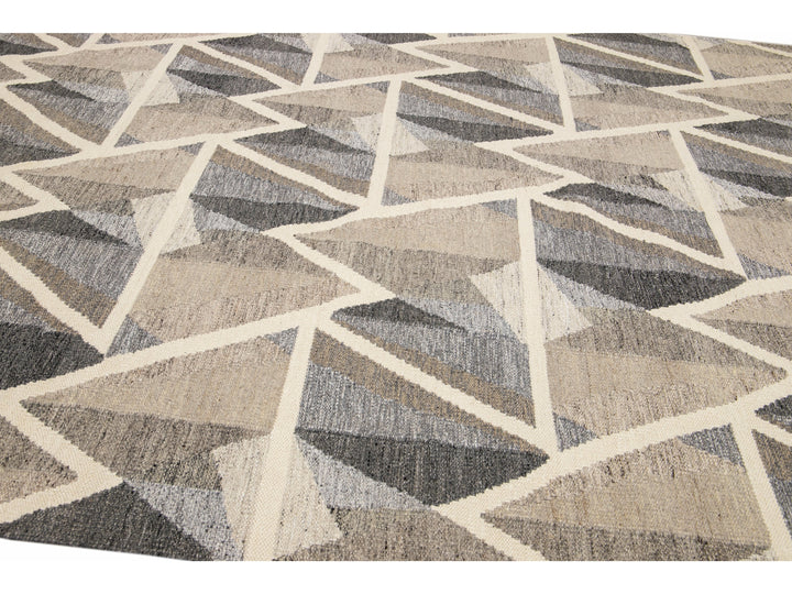 Modern Swedish Wool Rug 9 X 12