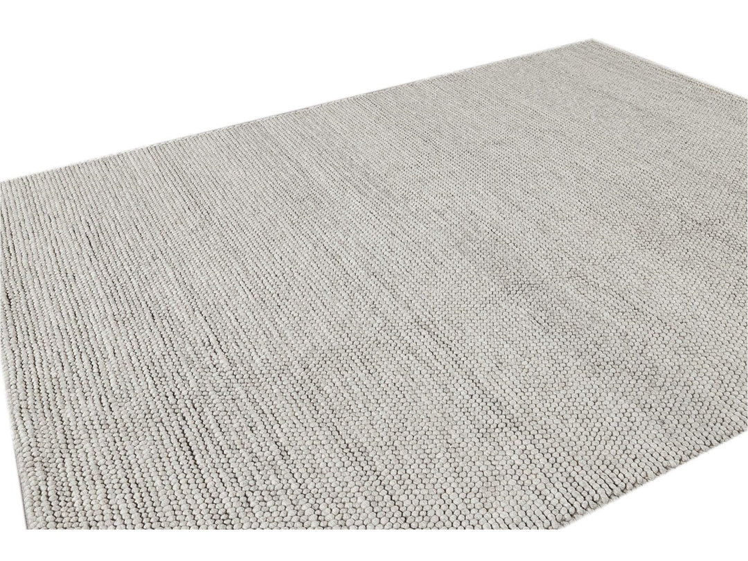 Modern Textured Wool Rug 8 X 10