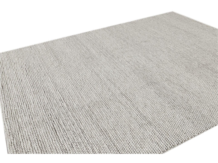Modern Textured Wool Rug 8 X 10