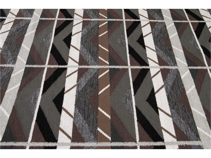 Modern Scandinavian-Style Wool Rug 9 X 12