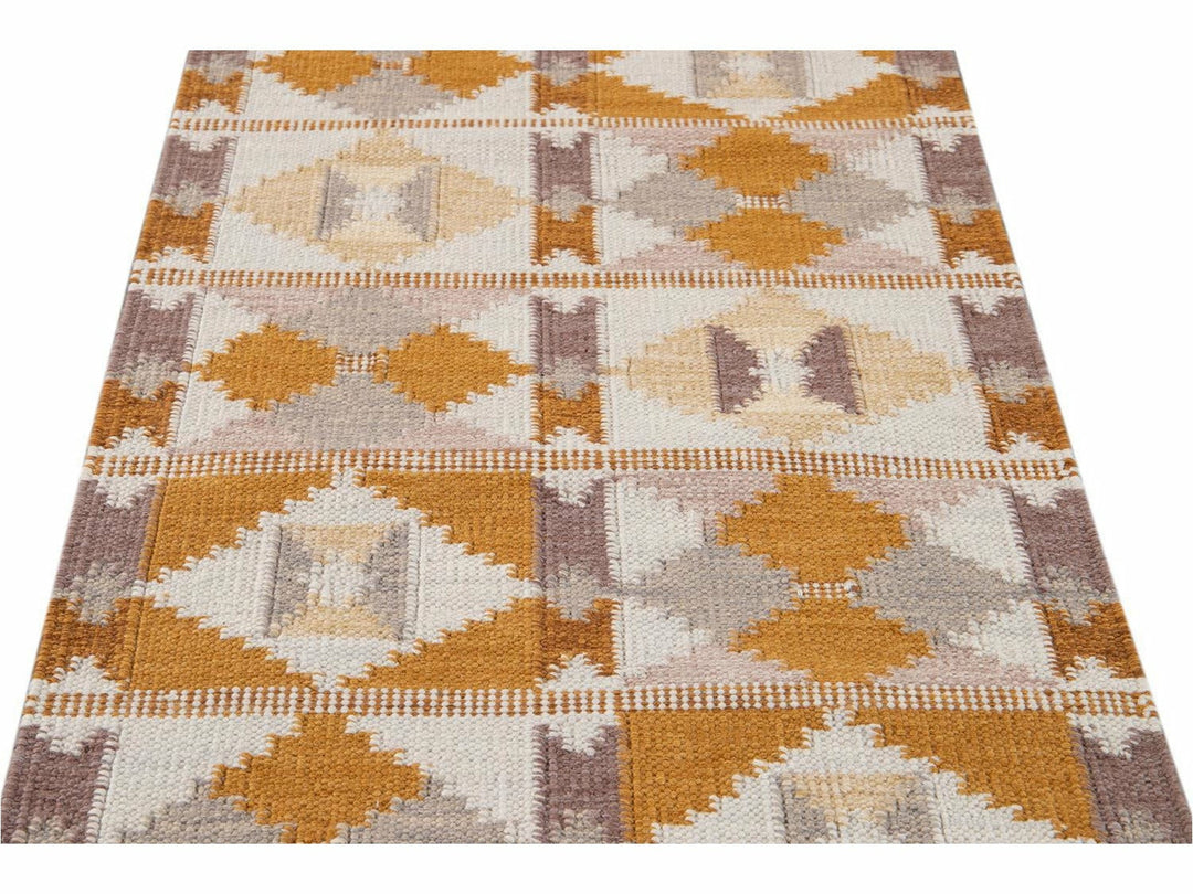 Modern Swedish-Style Wool Runner Rug 4 X 20