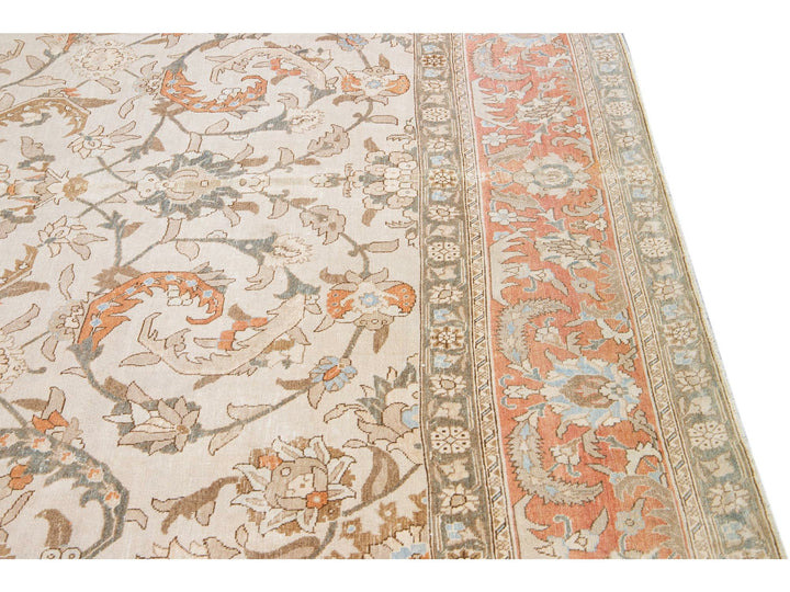 Antique Tabriz Wool Rug 10 X 12