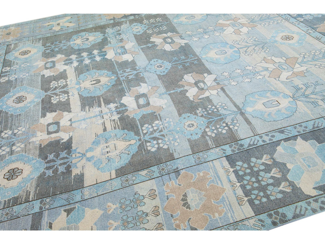 Vintage Oushak Wool Rug 10 X 12