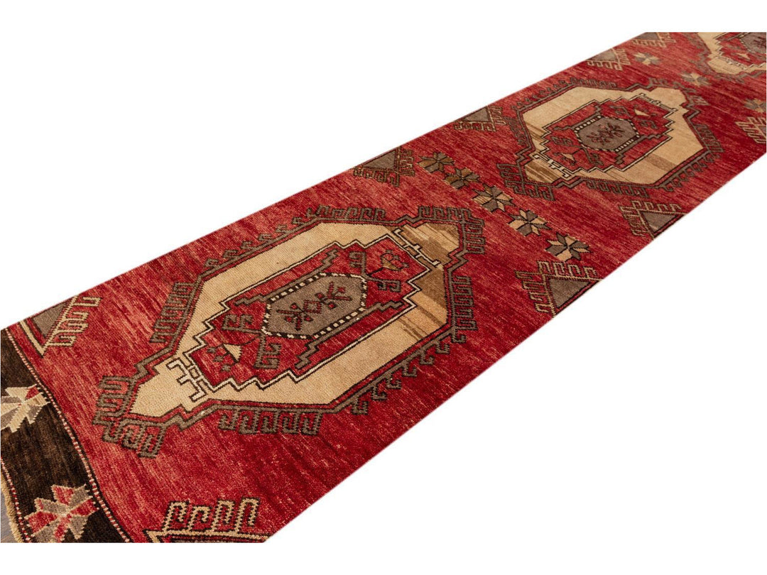Mid 20th Century Vintage Turkish Anatolian Runner Rug 3 X 12