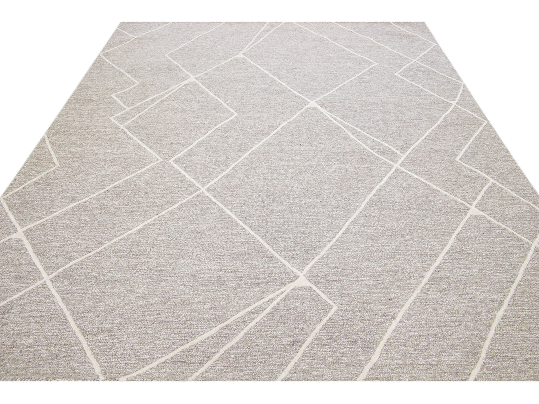 Modern Texture Wool Rug 8 X 10
