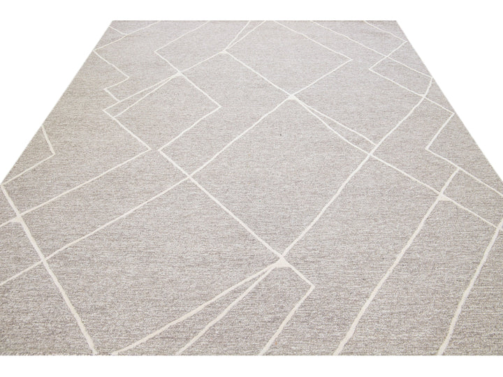 Modern Texture Wool Rug 8 X 10